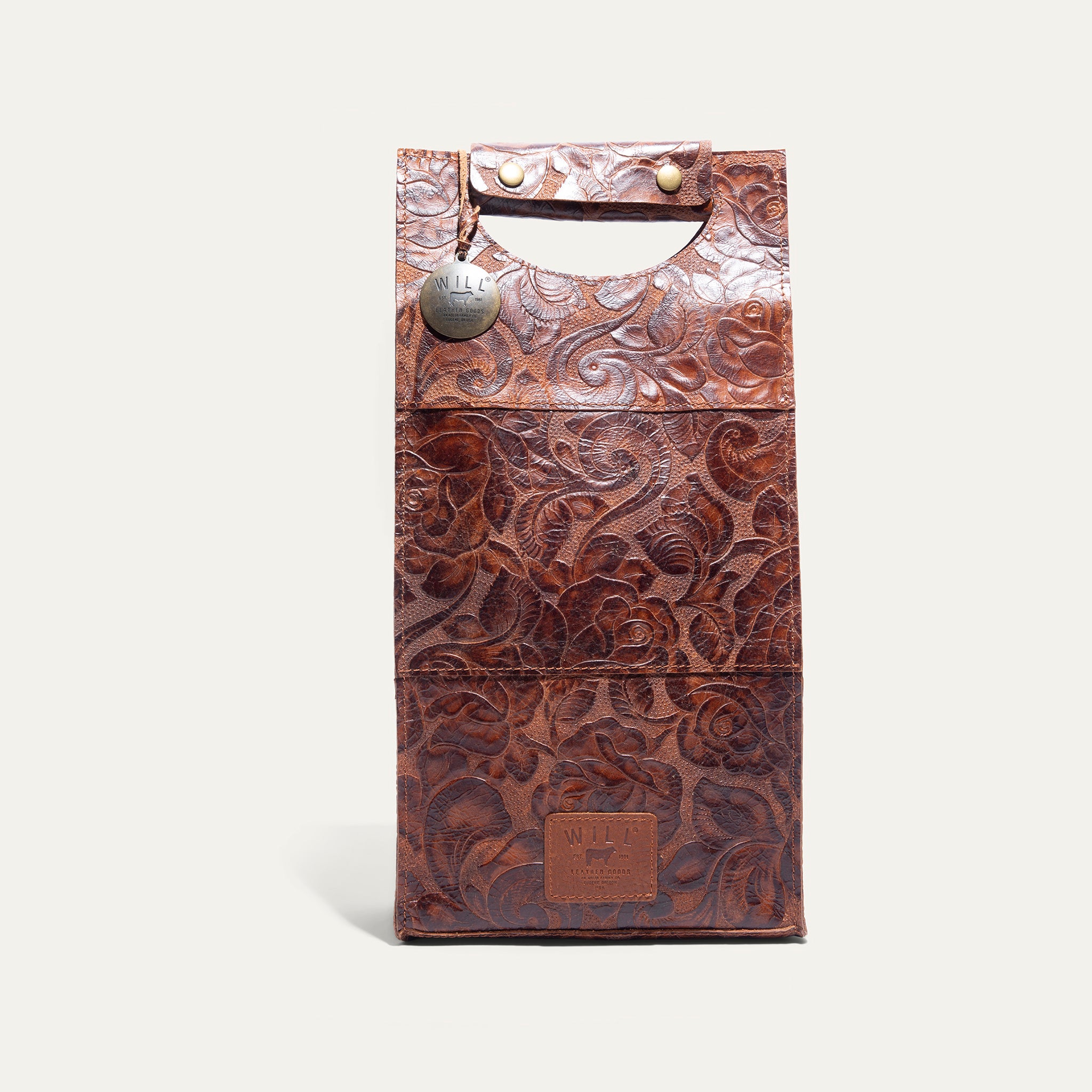 Hand - Patterned Double Wine Case - Will Leather Goods